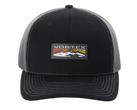 Vortex Optics Mountain Lights Trucker Hat black with patch and pre curved bill